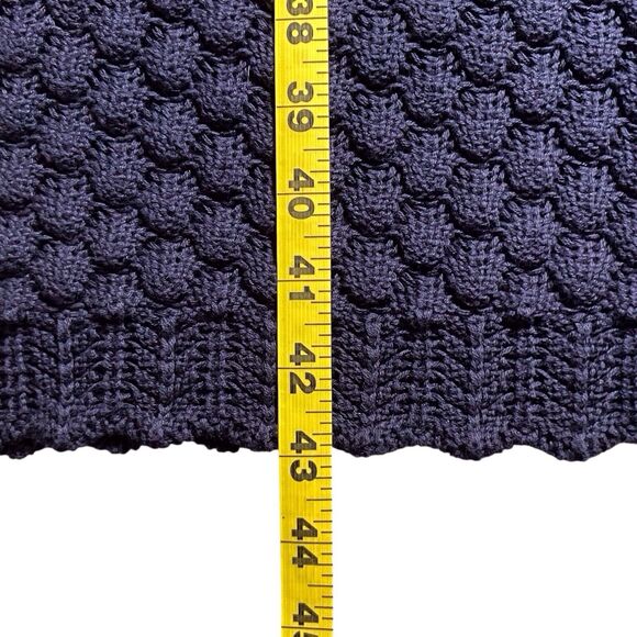 NWT Eliza J Crochet Halter Midi Dress Size XL Navy Blue Sleeveless Fitted Knit - Picture 15 of 16